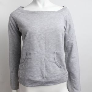 Bell Sleeve Heather Gray Sweatshirt Pullover Top M